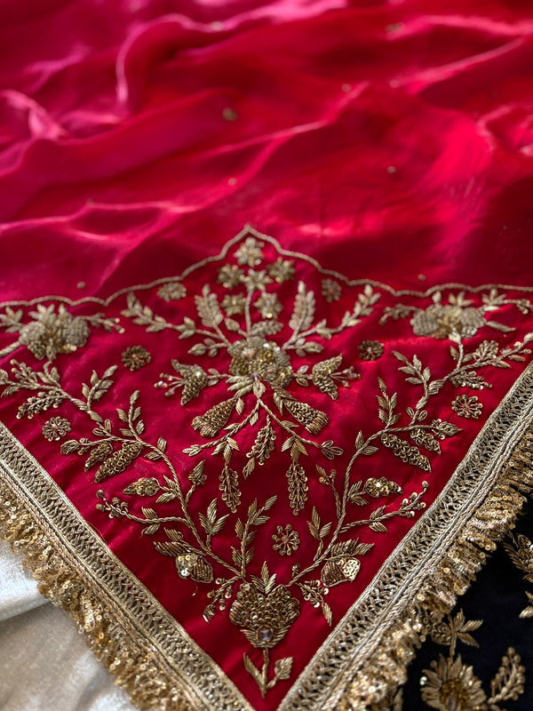 (ZARDOZI SHARARA) BLACK RANI | | Karishma Emporium | Elegance in Making Pure Zardozi Women wear