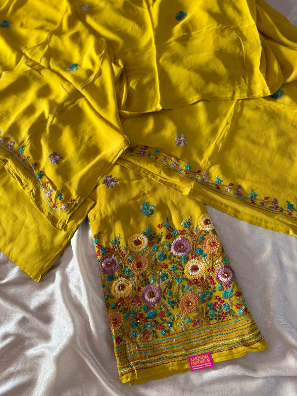 Katha work suits | | Karishma Emporium | Elegance in Making Pure Zardozi Women wear