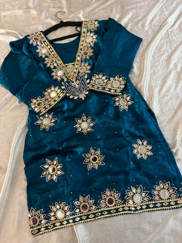 Royal blue gota Patti gharara | | Karishma Emporium | Elegance in Making Pure Zardozi Women wear