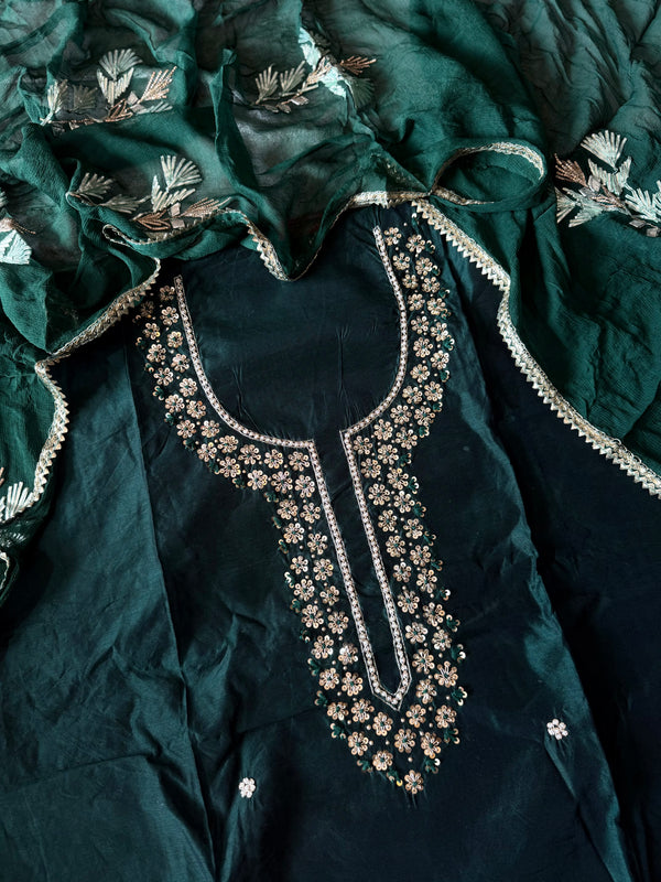 ZARDOZI NECK SUIT | | Karishma Emporium | Elegance in Making Pure Zardozi Women wear