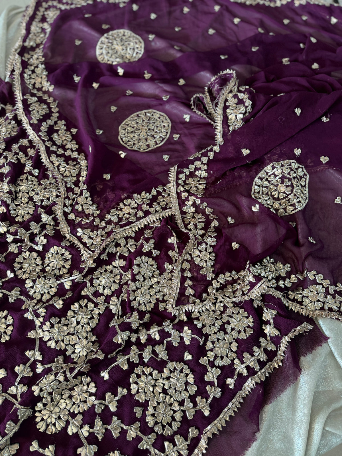 (HANDWORK GOTA PATTI SUITS ON PURE FABRIC GET THREE AT THE BEST PRICE)