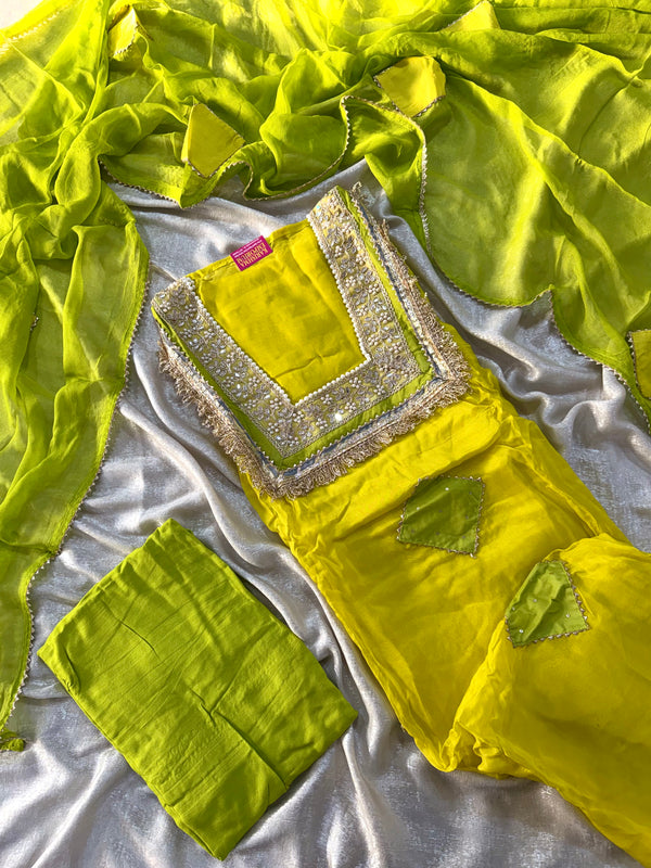 DESIGNER SUIT unstiched | | Karishma Emporium | Elegance in Making Pure Zardozi Women wear