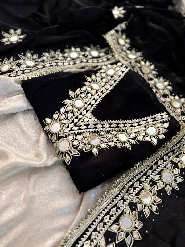 BLACK GOTA PATTI SUIT | | Karishma Emporium | Elegance in Making Pure Zardozi Women wear