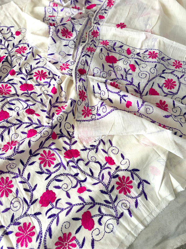 BEAUTIFUL OFF WHITE SUIT ON PURE COTTON | | Karishma Emporium | Elegance in Making Pure Zardozi Women wear