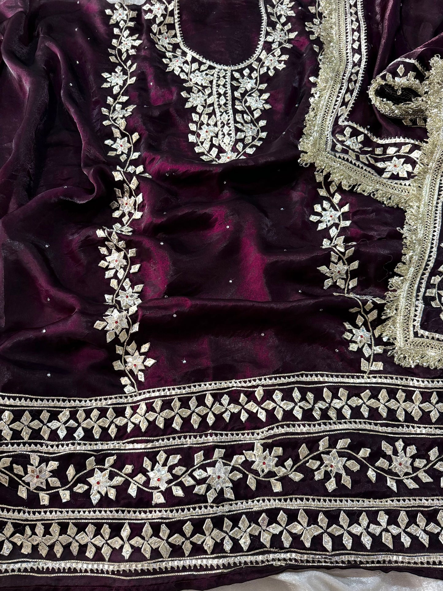 WINE GOTA PATTI SUIT