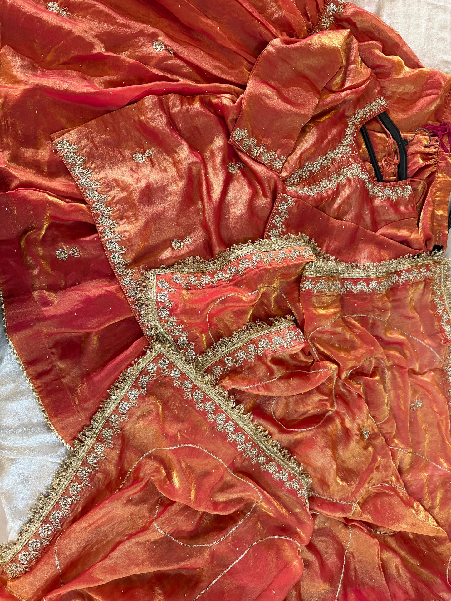 RUST GHARARA IN DABKA WORK