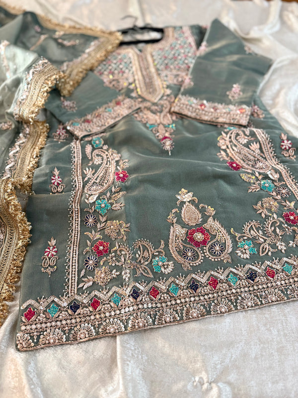 Zardozi Sharara | | Karishma Emporium | Elegance in Making Pure Zardozi Women wear