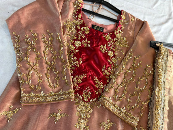 (RANGBAHAR)GHARARA | | Karishma Emporium | Elegance in Making Pure Zardozi Women wear