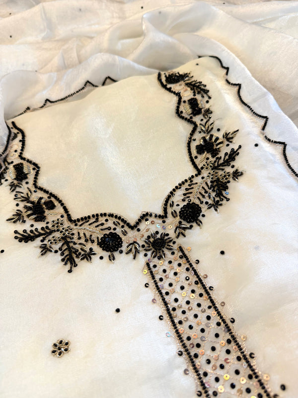 Black & white suit | | Karishma Emporium | Elegance in Making Pure Zardozi Women wear