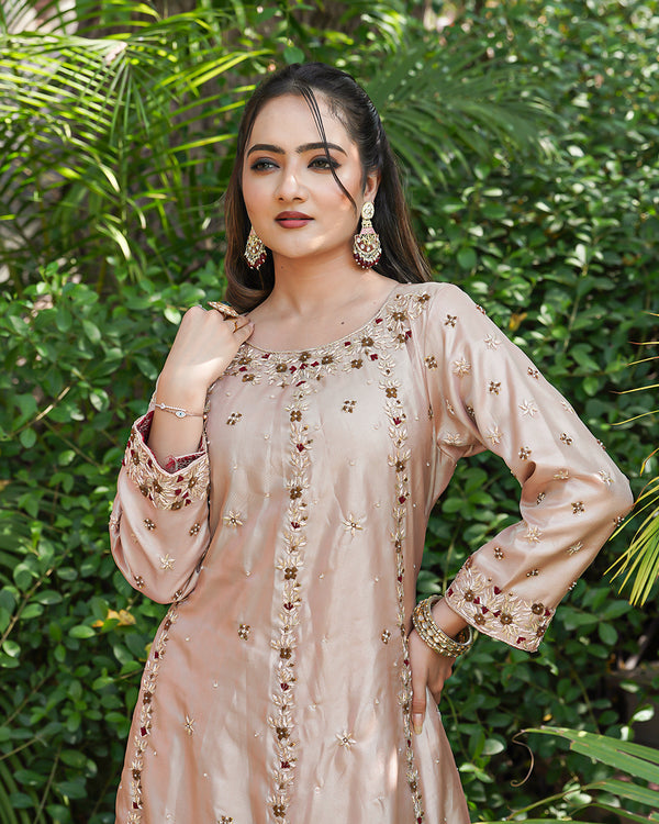 Exclusive Anarkali Italian tissue fabric Dupatta Italian Shimar | | Karishma Emporium | Elegance in Making Pure Zardozi Women wear