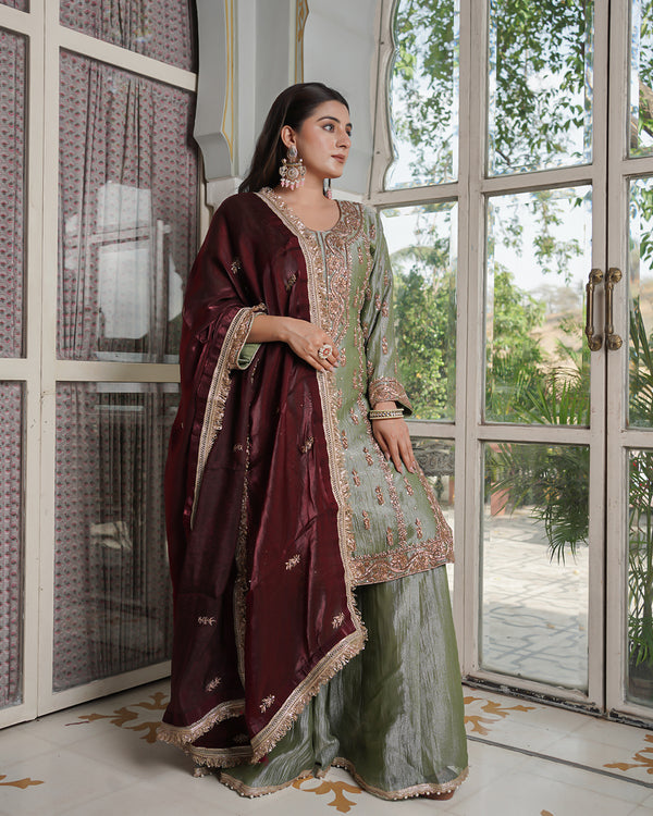 Sharara by Jasleen kaur | | Karishma Emporium | Elegance in Making Pure Zardozi Women wear