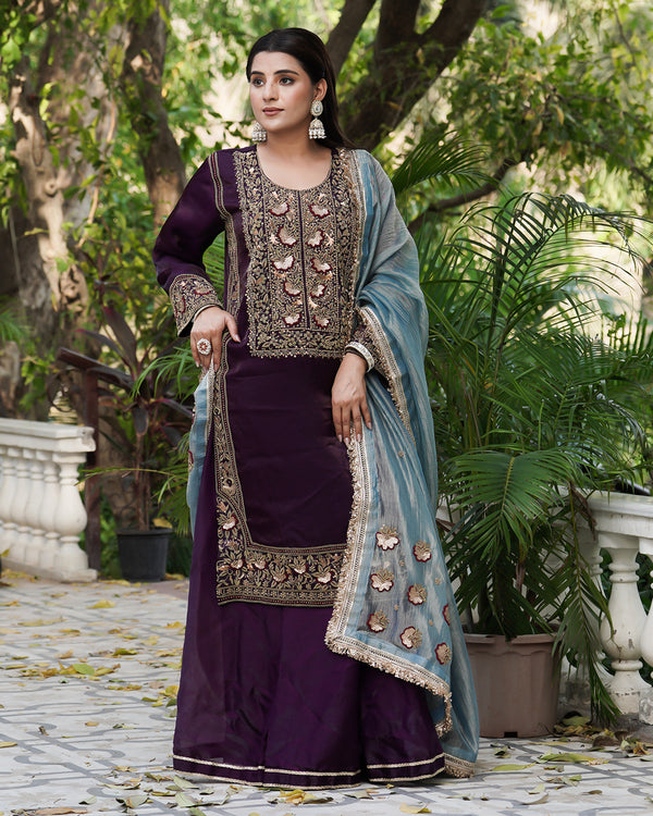 Sharara by Afsha Imran | | Karishma Emporium | Elegance in Making Pure Zardozi Women wear