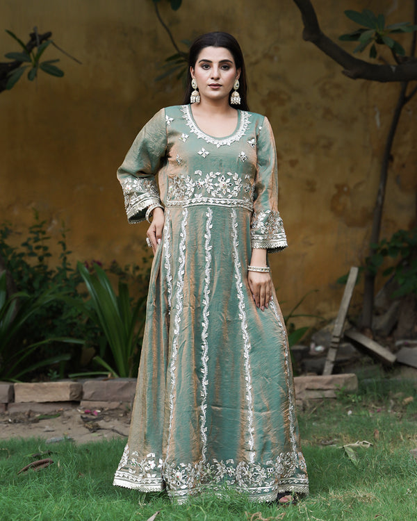 Jodhabai Anarkali Italian Shimar fabric | | My Store