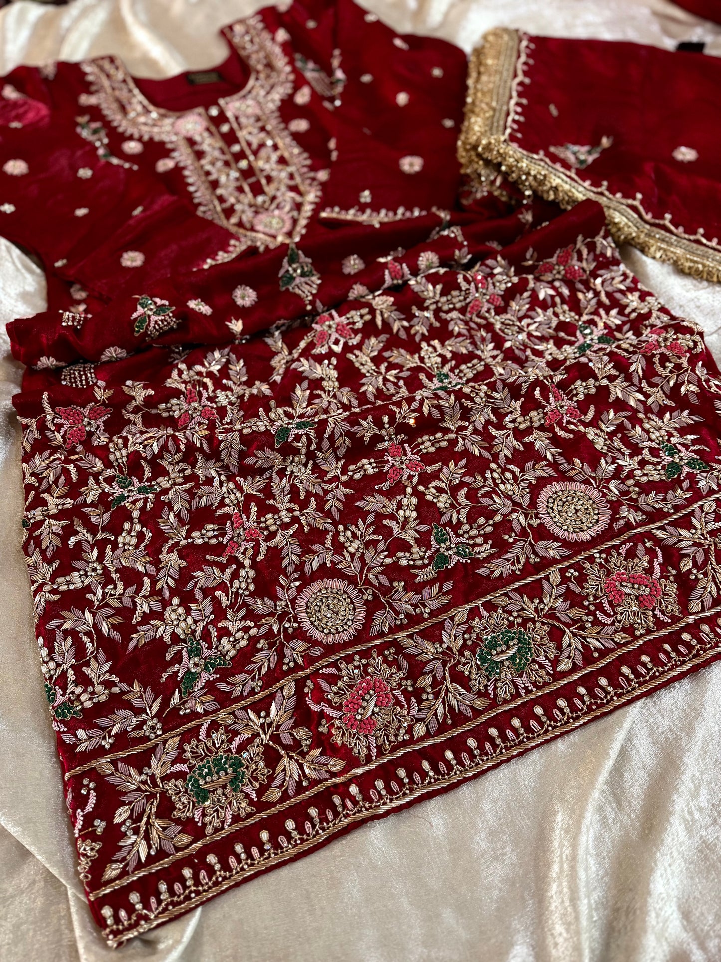 ZARDOZI PLAZO SET IN MAROON