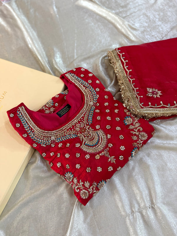 ZARDOZI SHARARA IN HOT PINK COLOUR |  | Karishma Emporium | Elegance in Making Pure Zardozi Women wear
