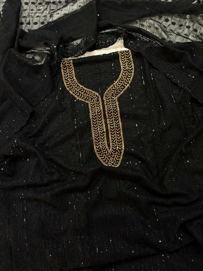 BEAUTIFUL BLACK CHICKEN SUIT |  | Karishma Emporium | Elegance in Making Pure Zardozi Women wear