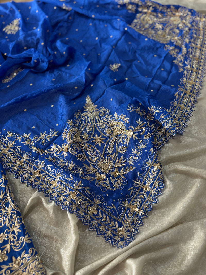 ROYAL BLUE HANDWORK SUIT |  | Karishma Emporium | Elegance in Making Pure Zardozi Women wear
