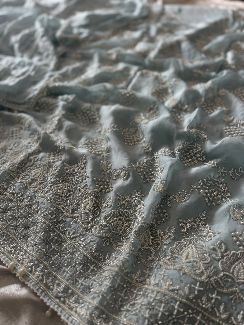 BEAUTIFUL LIGHT COLOURS WEDDING SUITS |  | Karishma Emporium | Elegance in Making Pure Zardozi Women wear