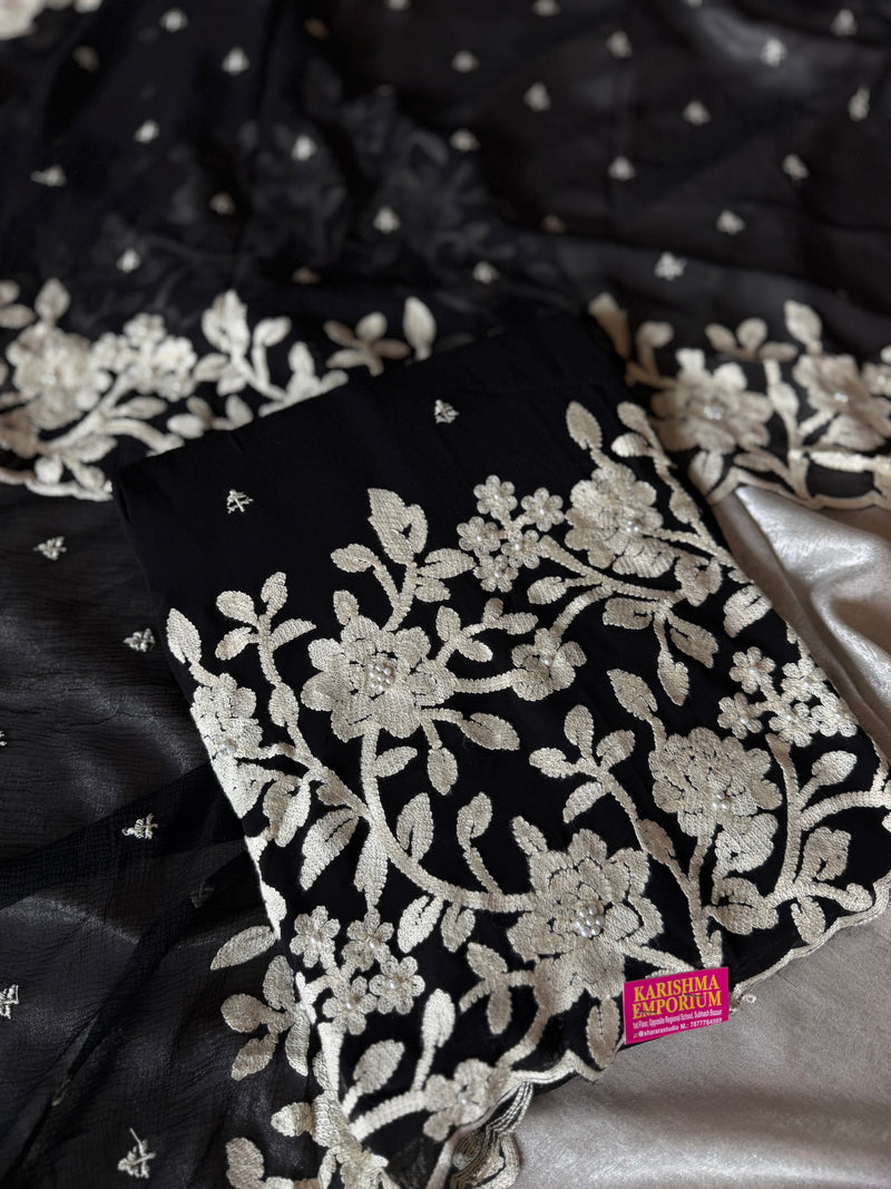 ONLY DAMAN WORK SUITS ON GEORGETTE |  | Karishma Emporium | Elegance in Making Pure Zardozi Women wear