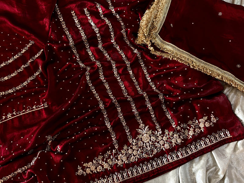 PURE DABKA WORK SUITS |  | Karishma Emporium | Elegance in Making Pure Zardozi Women wear