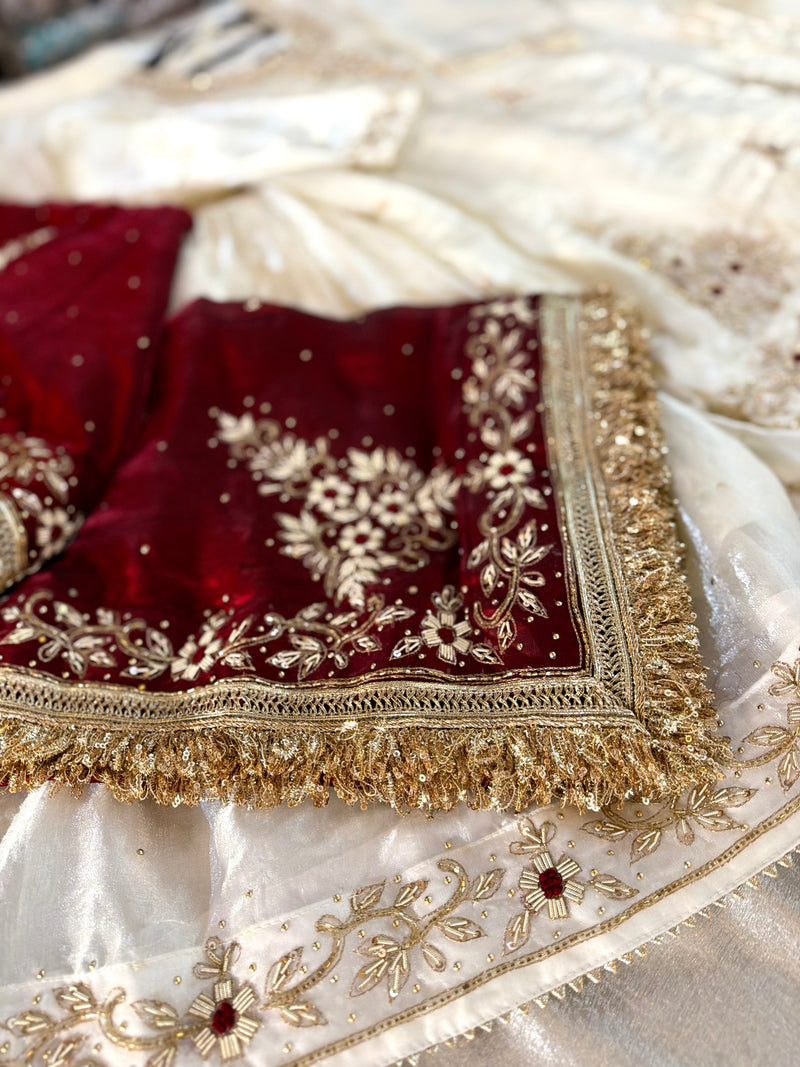 NIKAH GHARARA |  | Karishma Emporium | Elegance in Making Pure Zardozi Women wear