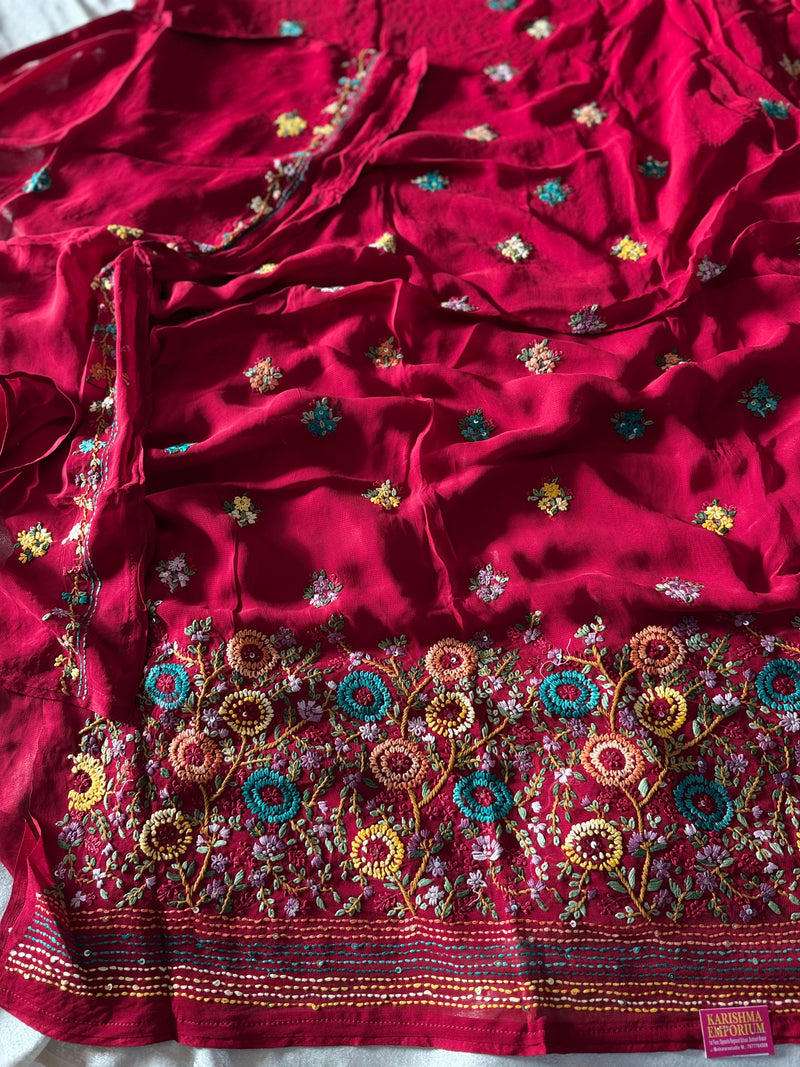 Katha work suits |  | Karishma Emporium | Elegance in Making Pure Zardozi Women wear
