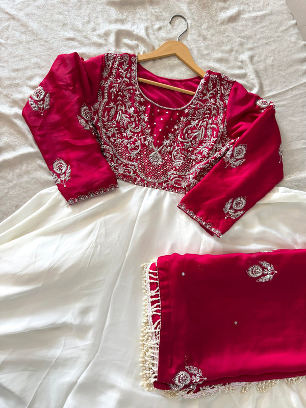 BEAUTIFUL HANDWORK ANARKALI IN CHOLI WORK