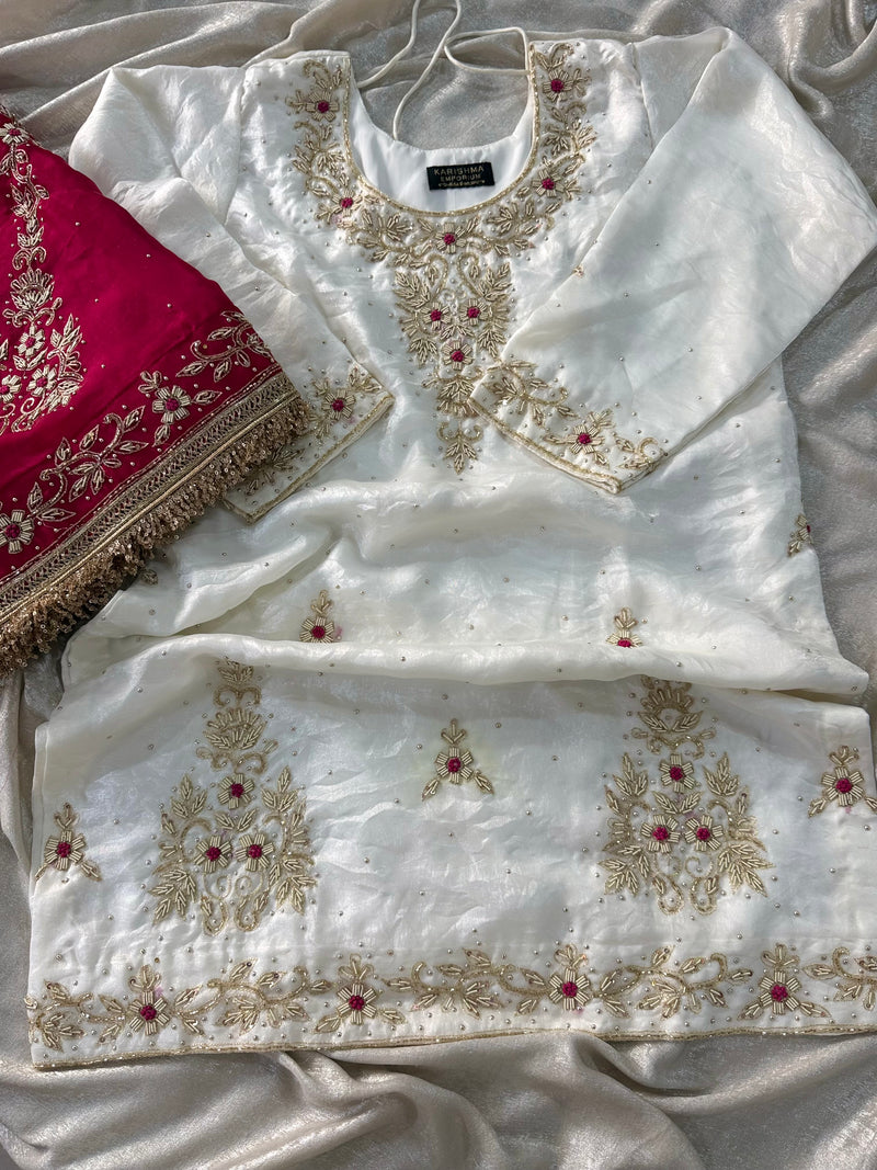 (NIKAH GHARARA)IN DABKA WORK |  | Karishma Emporium | Elegance in Making Pure Zardozi Women wear