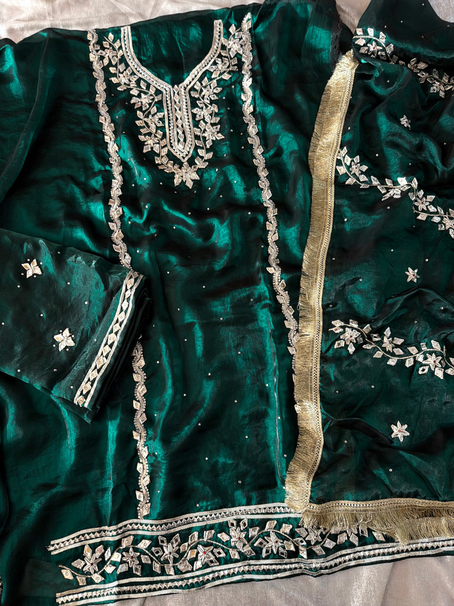 GREEN GOTA PATTI SUIT