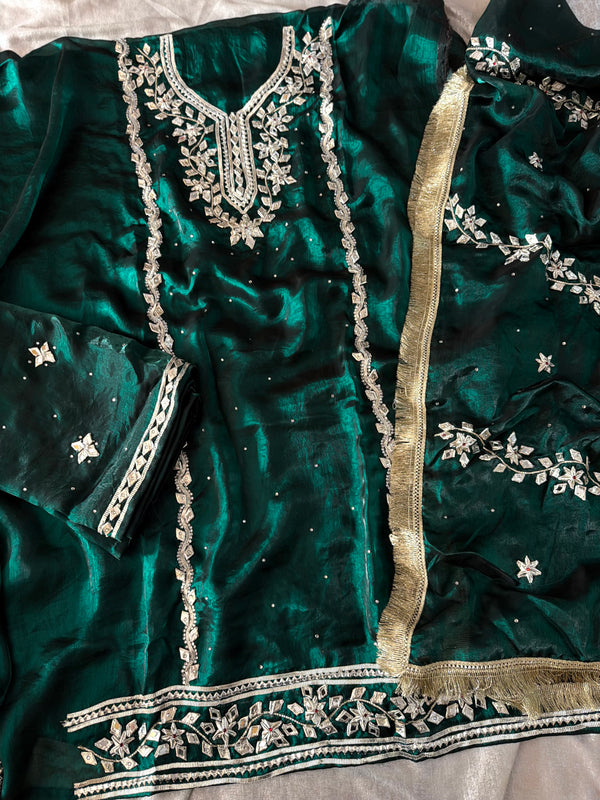 GREEN GOTA PATTI SUIT