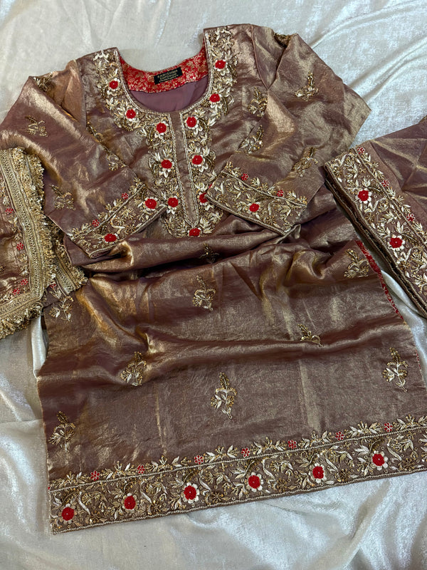ZARDOZI KURTA PANT SET |  | Karishma Emporium | Elegance in Making Pure Zardozi Women wear