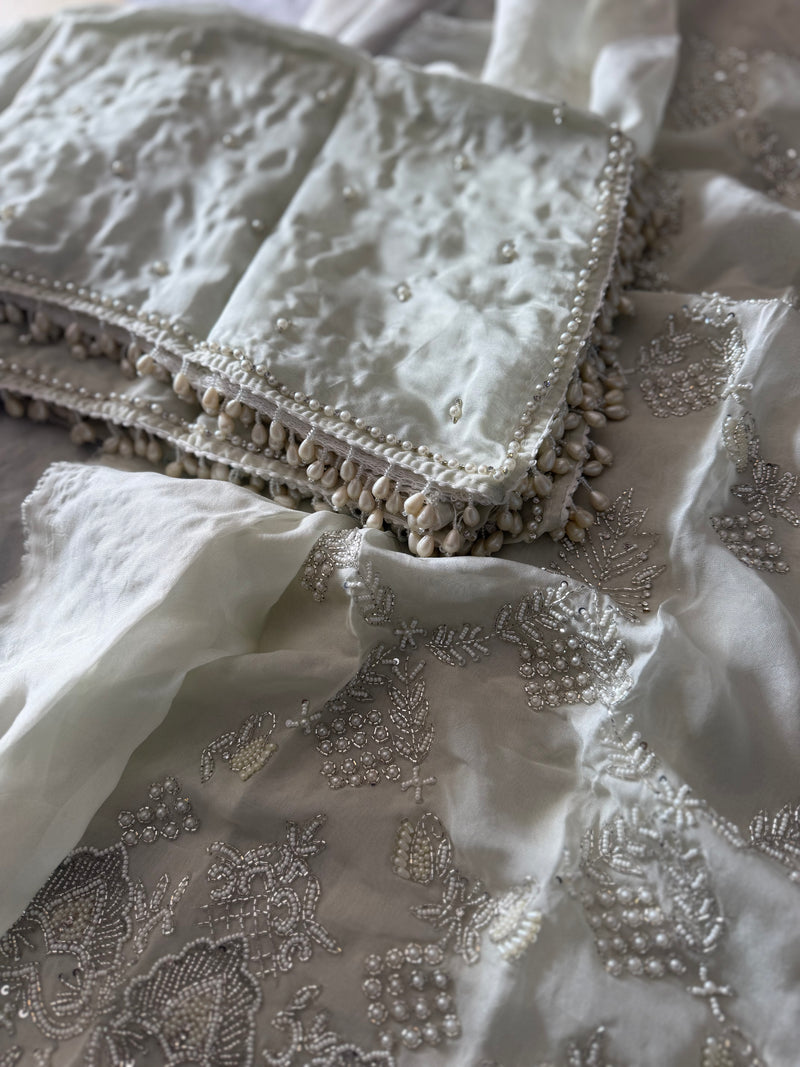BEAUTIFUL LIGHT COLOURS WEDDING SUITS |  | Karishma Emporium | Elegance in Making Pure Zardozi Women wear
