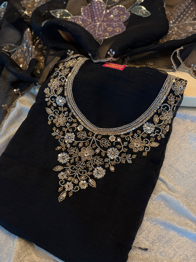 BEAUTIFUL VISCOUS FABRIC SUIT WITH PAINTING DUPATTA |  | Karishma Emporium | Elegance in Making Pure Zardozi Women wear