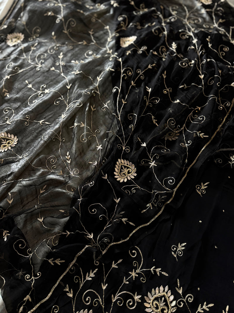 BEAUTIFUL HANDWORK SUIT ON CREPE |  | Karishma Emporium | Elegance in Making Pure Zardozi Women wear