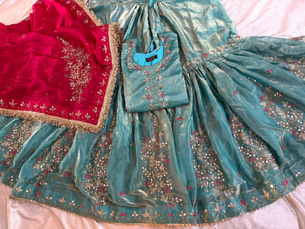 BEAUTIFUL HANDWORK GHARARA |  | Karishma Emporium | Elegance in Making Pure Zardozi Women wear