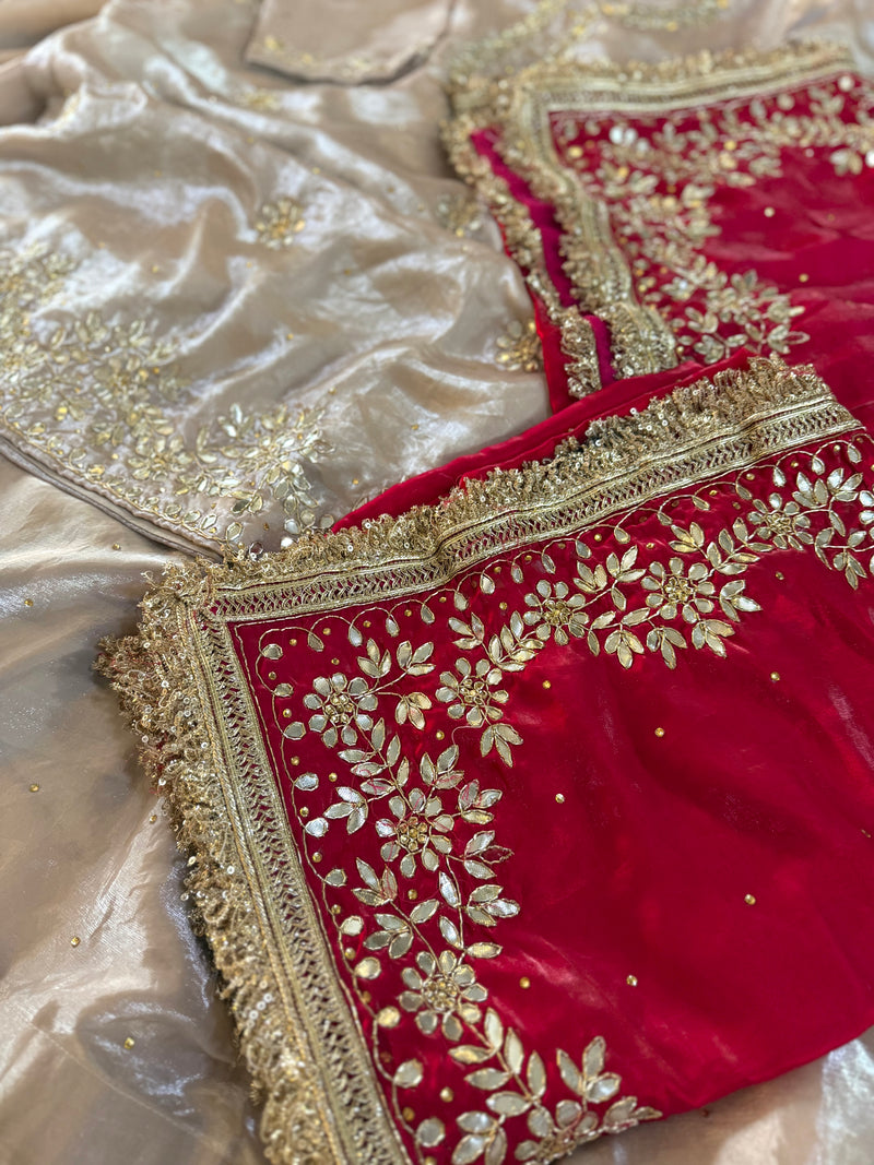 BEAUTIFUL HANDWORK GHARARA |  | Karishma Emporium | Elegance in Making Pure Zardozi Women wear