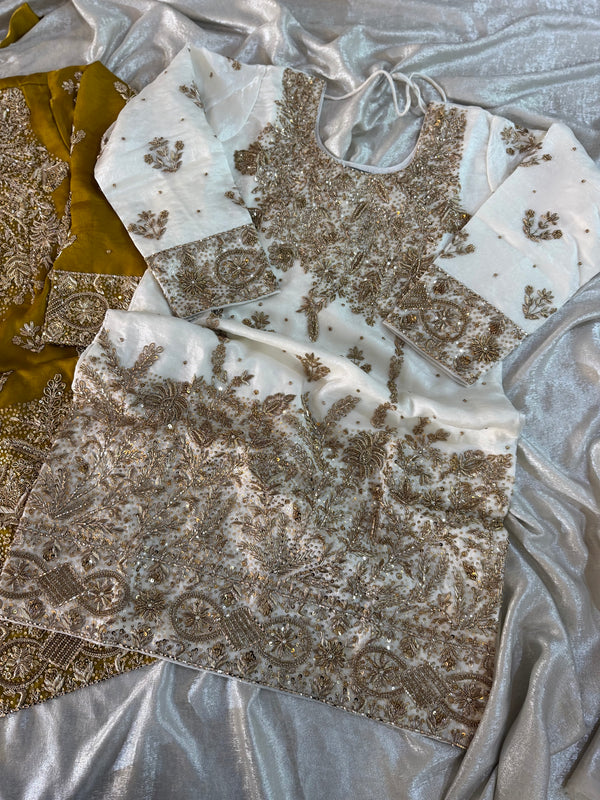 ZARDOZI GHARARA ON ITALIAN SHIMAR FABRIC