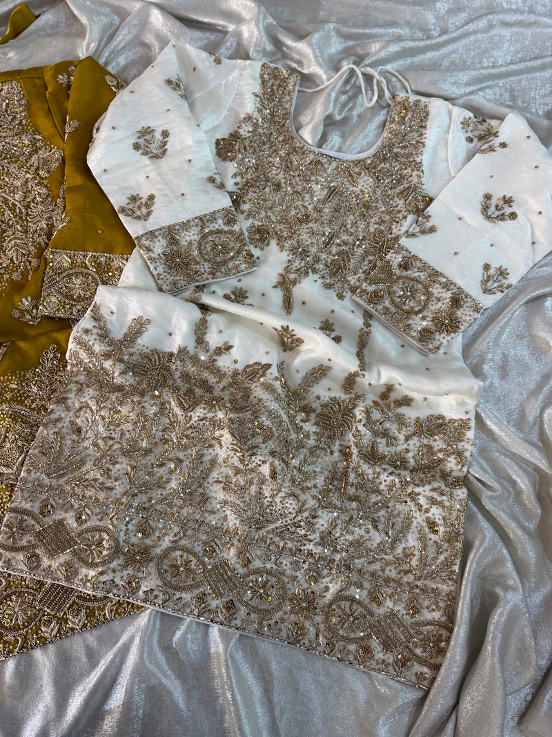 ZARDOZI GHARARA ON ITALIAN SHIMAR FABRIC |  | Karishma Emporium | Elegance in Making Pure Zardozi Women wear