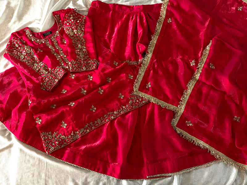 ANTIQUE ZARDOZI GHARARA |  | Karishma Emporium | Elegance in Making Pure Zardozi Women wear
