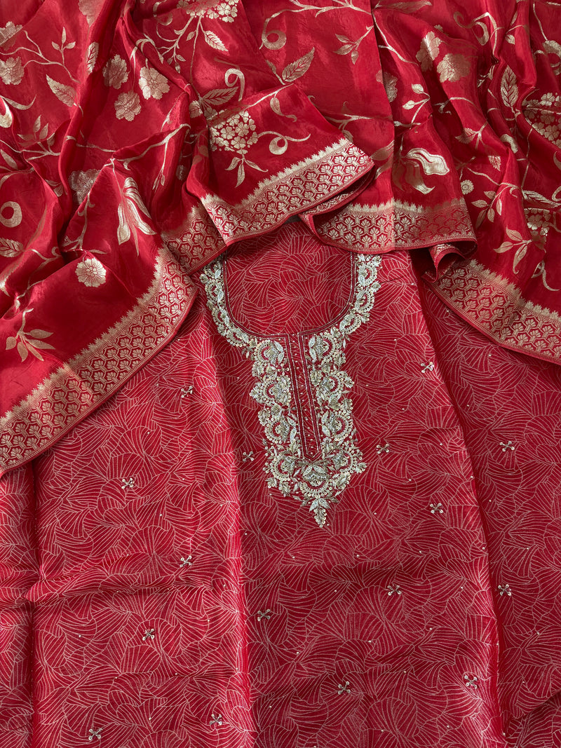 (BEST DEAL GET ALL THESE 4 SUITS AT THE BEST PRICE)1 piece not available |  | Karishma Emporium | Elegance in Making Pure Zardozi Women wear