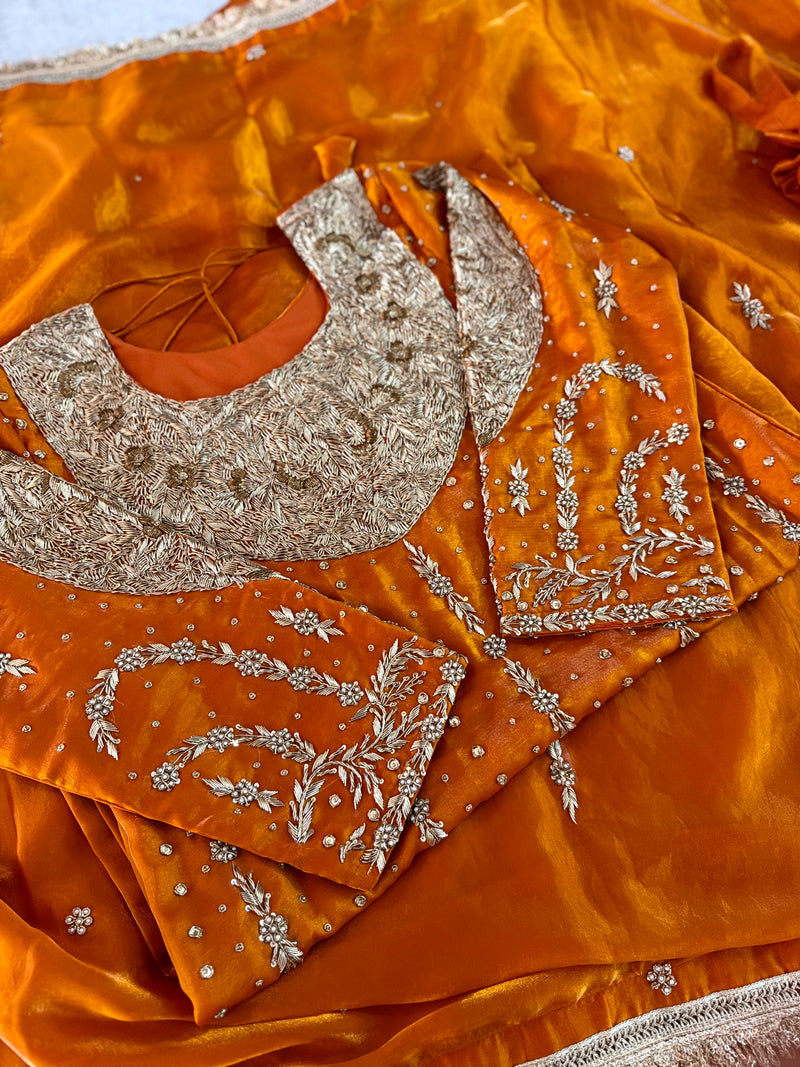 Rust Sharara |  | Karishma Emporium | Elegance in Making Pure Zardozi Women wear