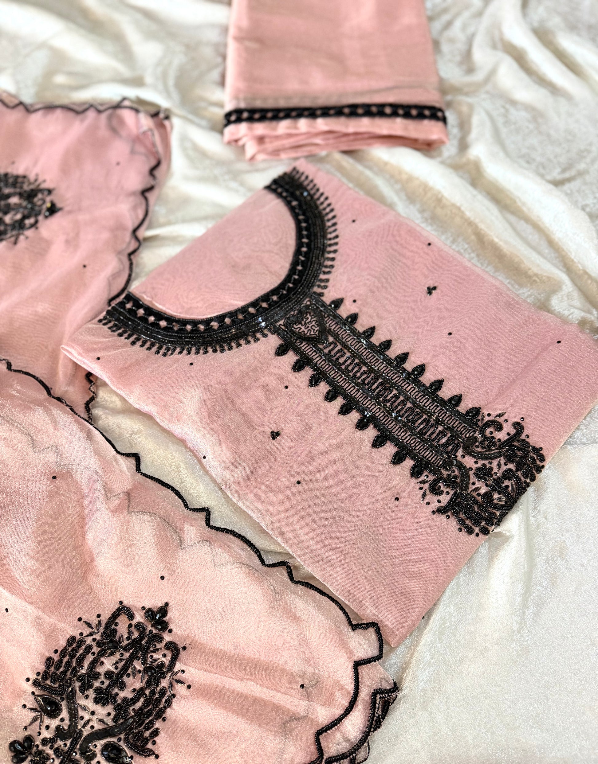 PURE HANDWORK SUIT IN BLACK WORK |  | Karishma Emporium | Elegance in Making Pure Zardozi Women wear