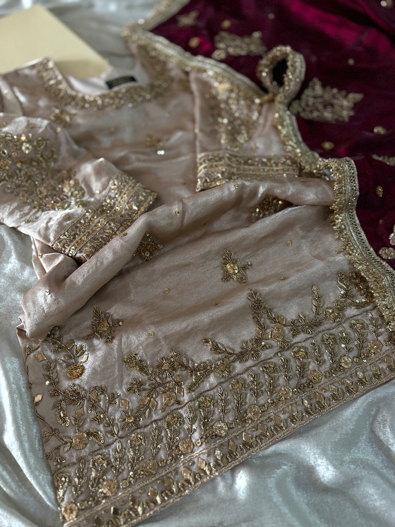 PURE ZARDOZI WITH GOTA TOUCH GHARARA |  | Karishma Emporium | Elegance in Making Pure Zardozi Women wear
