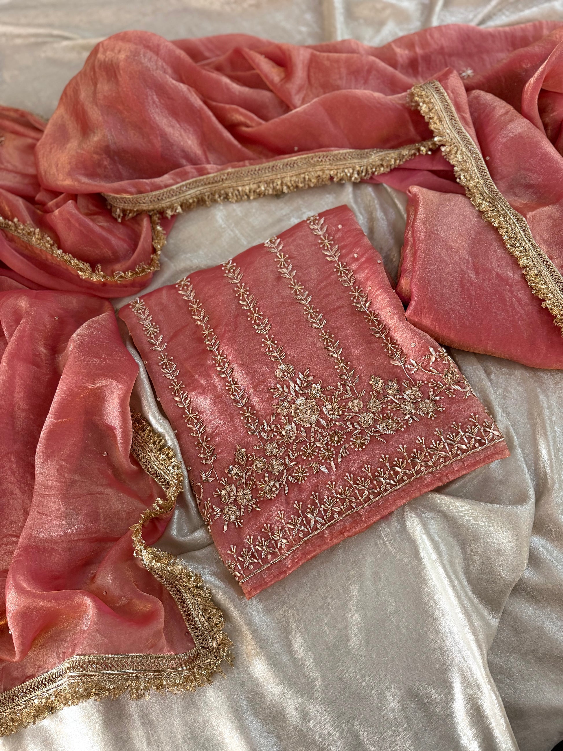PURE DABKA WORK SUITS |  | Karishma Emporium | Elegance in Making Pure Zardozi Women wear