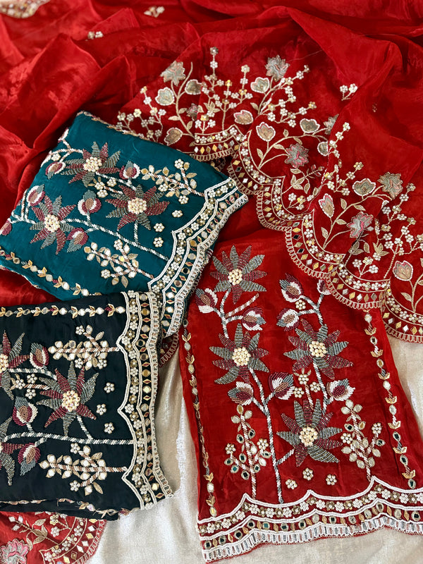 NEW WEDDING SUITS |  | Karishma Emporium | Elegance in Making Pure Zardozi Women wear