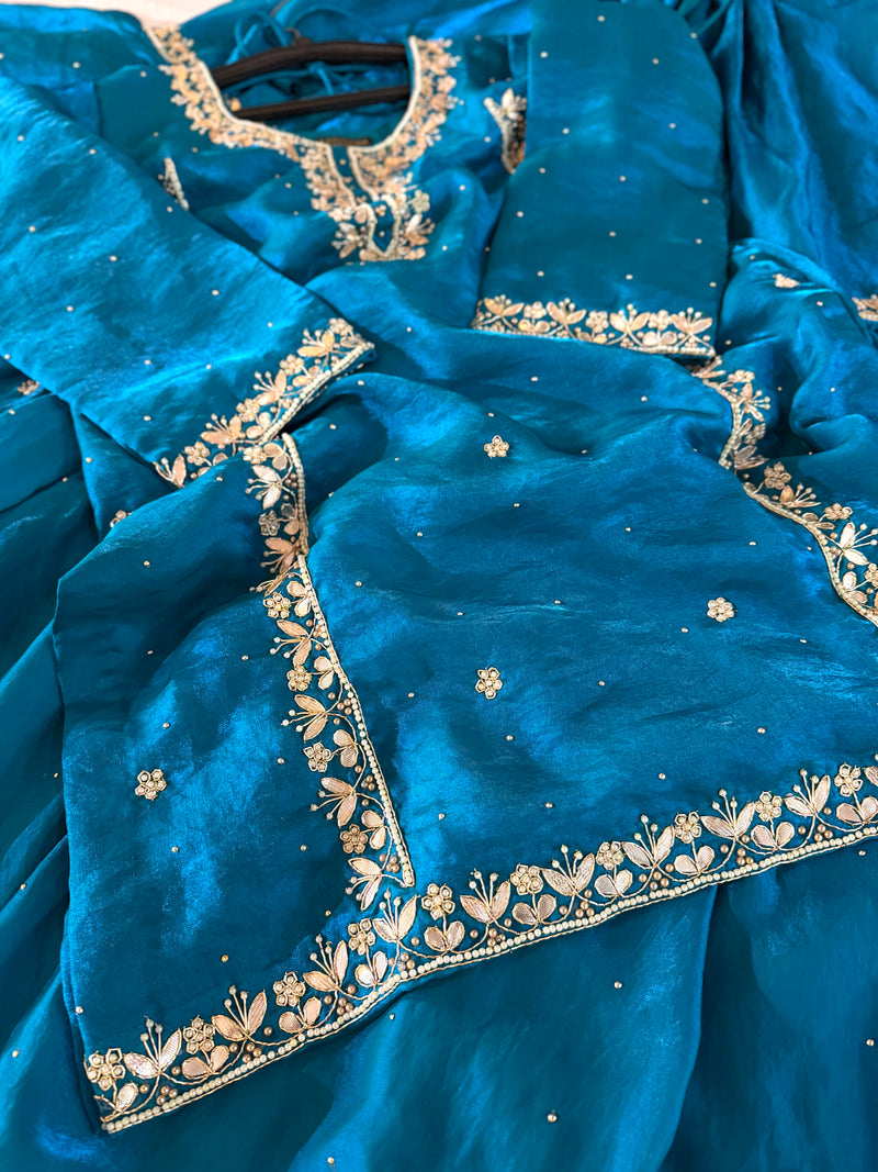 BEAUTIFUL GHARARA IN DABKA WORK |  | Karishma Emporium | Elegance in Making Pure Zardozi Women wear