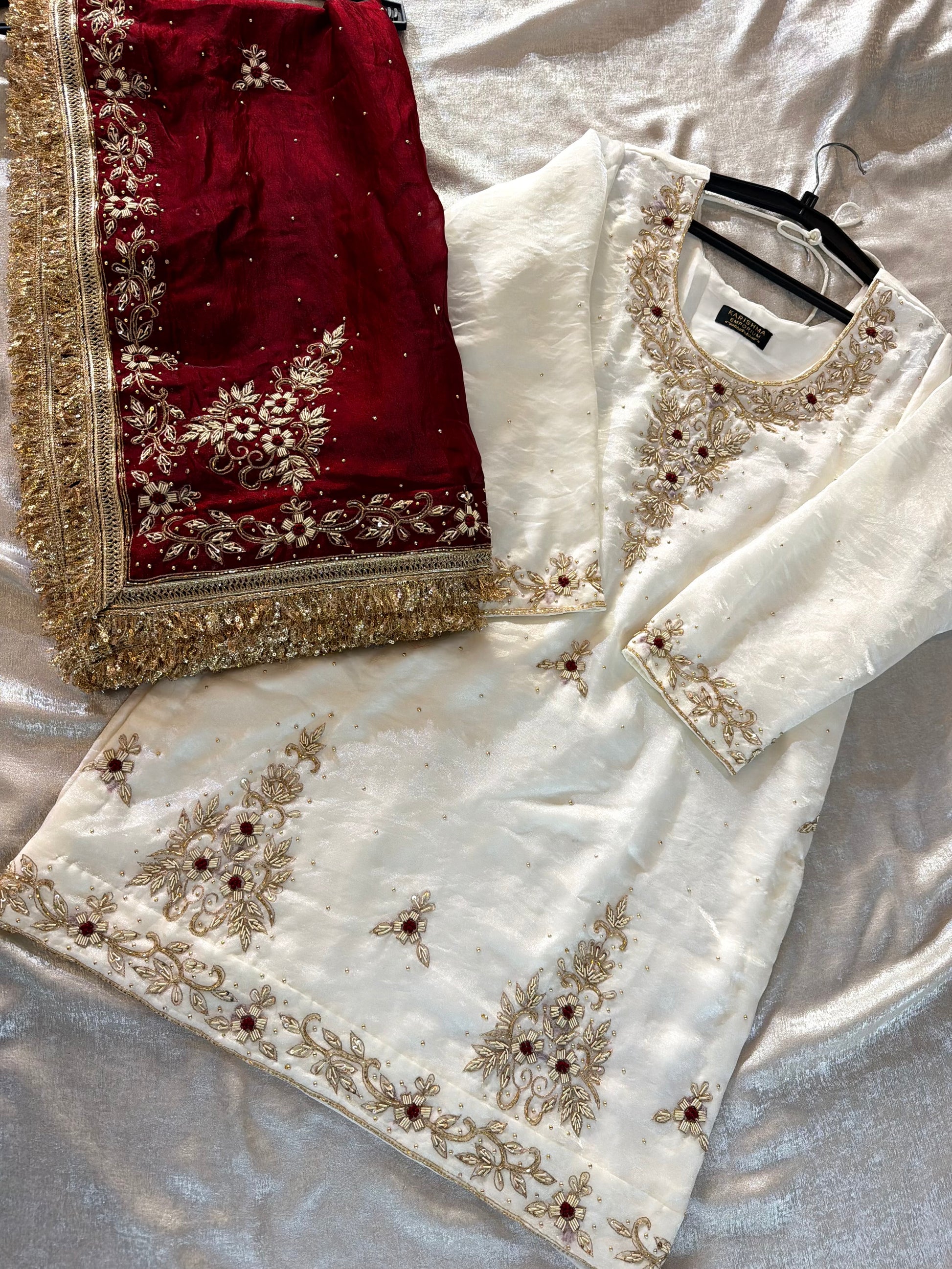 NIKAH GHARARA |  | Karishma Emporium | Elegance in Making Pure Zardozi Women wear