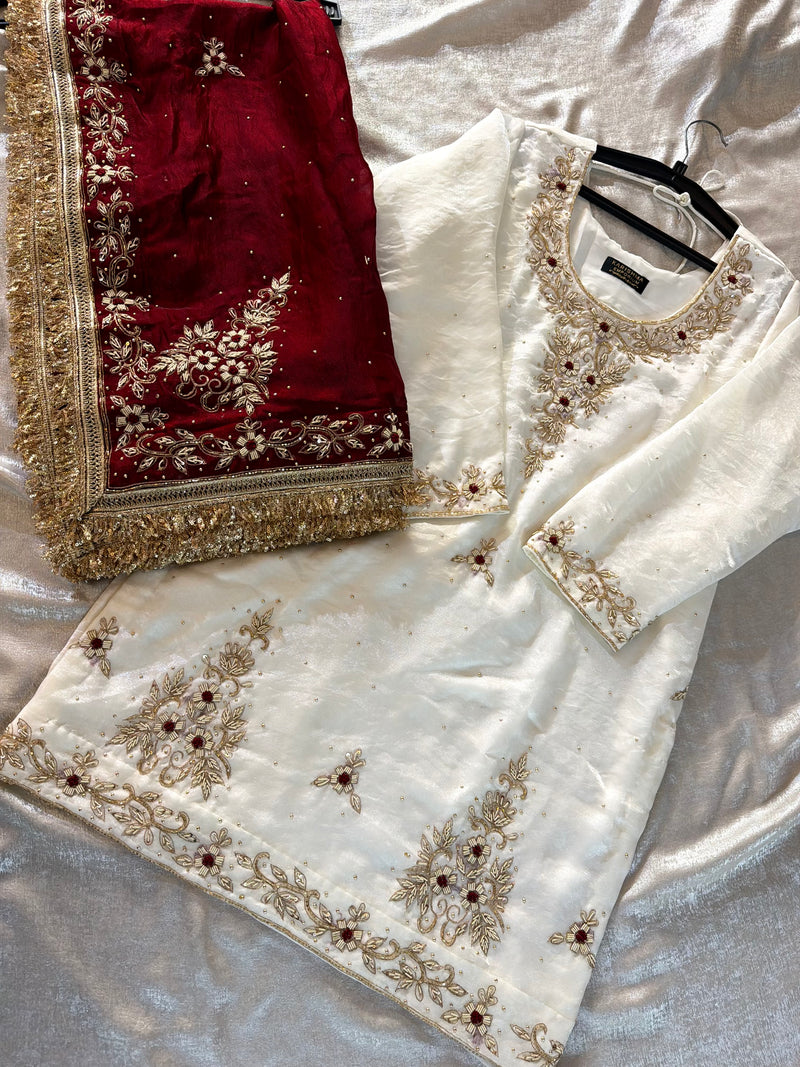 NIKAH GHARARA |  | Karishma Emporium | Elegance in Making Pure Zardozi Women wear