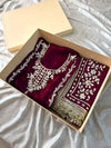Wine colour gota suit