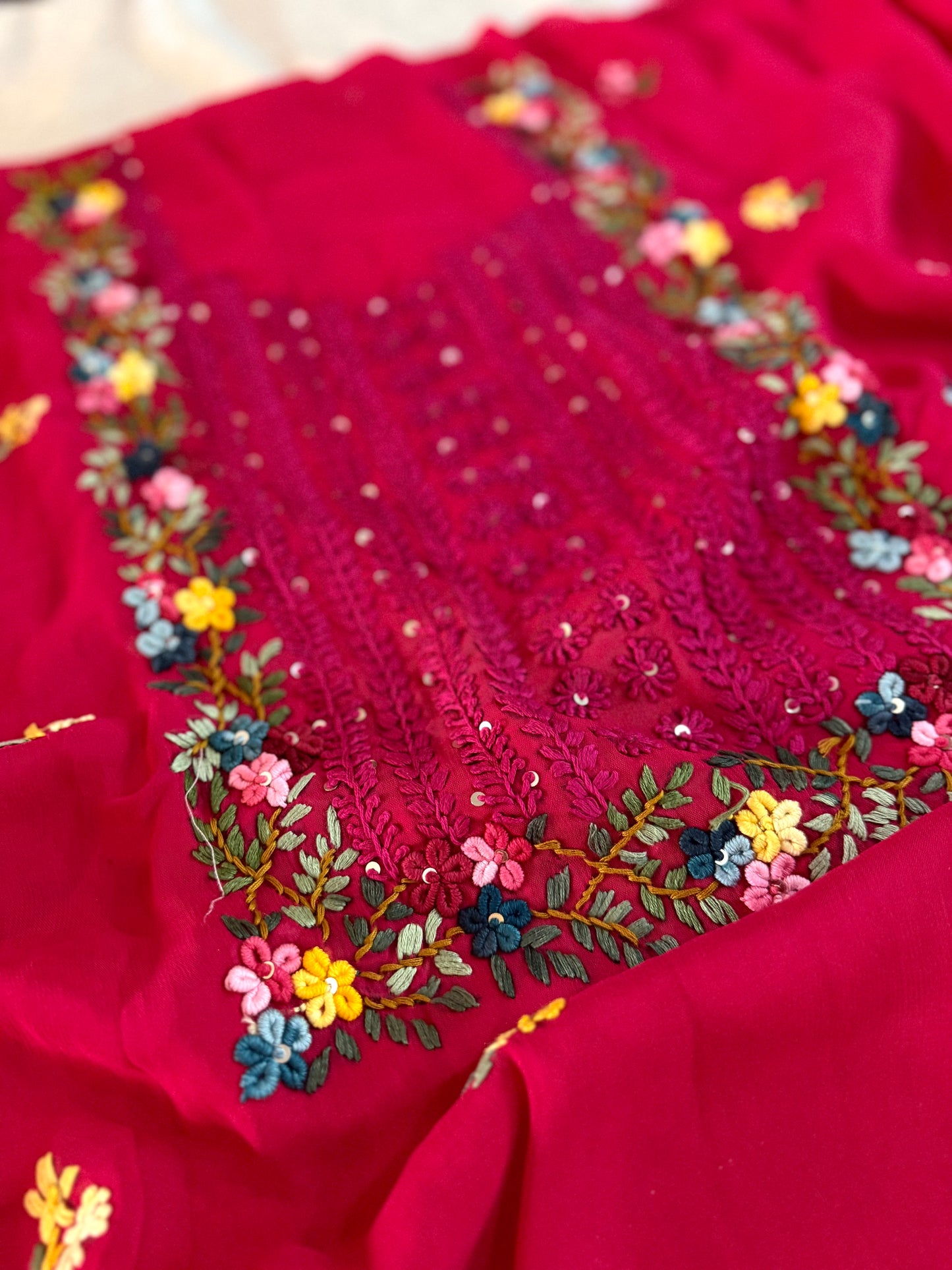 (KATHA WORK) PURE GEORGETTE FABRIC